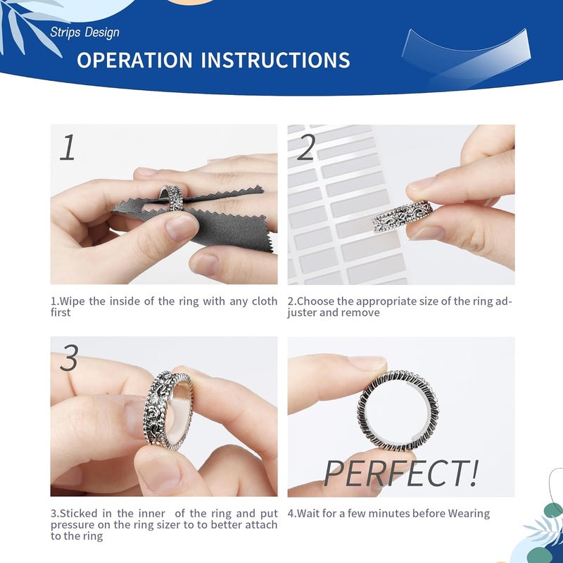 ELETIUO Invisible Ring Size Adjuster for Loose Rings,6 Sheets-234 Pcs Transparent Ring Size Reducer Tightener,Fitter for Wide Rings,Multiple sizers for Man and Woman - Image 5